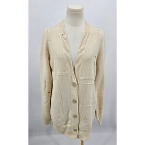 Helmut Lang Distressed Button-Front Cardigan